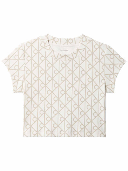 Calvin Klein Monologo Baby, t-shirt maniche corte da donna beige