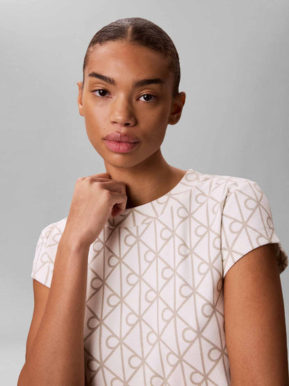 Calvin Klein Monologo Baby, t-shirt maniche corte da donna beige