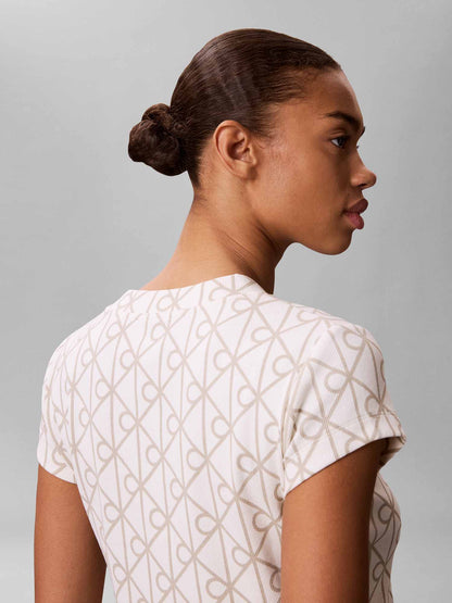 Calvin Klein Monologo Baby, t-shirt maniche corte da donna beige