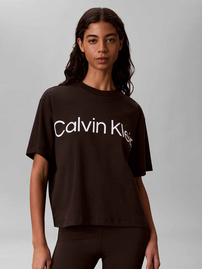 Calvin Klein CK Boxy Logo Graphic, t-shirt da donna nera