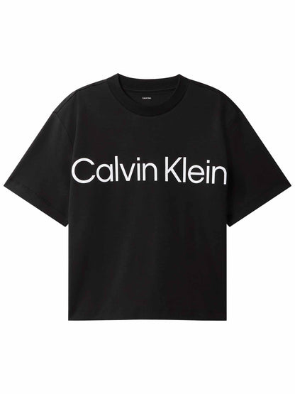 Calvin Klein CK Boxy Logo Graphic, t-shirt da donna nera