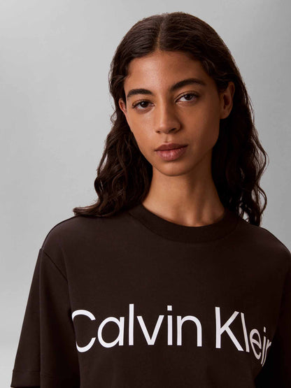Calvin Klein CK Boxy Logo Graphic, t-shirt da donna nera