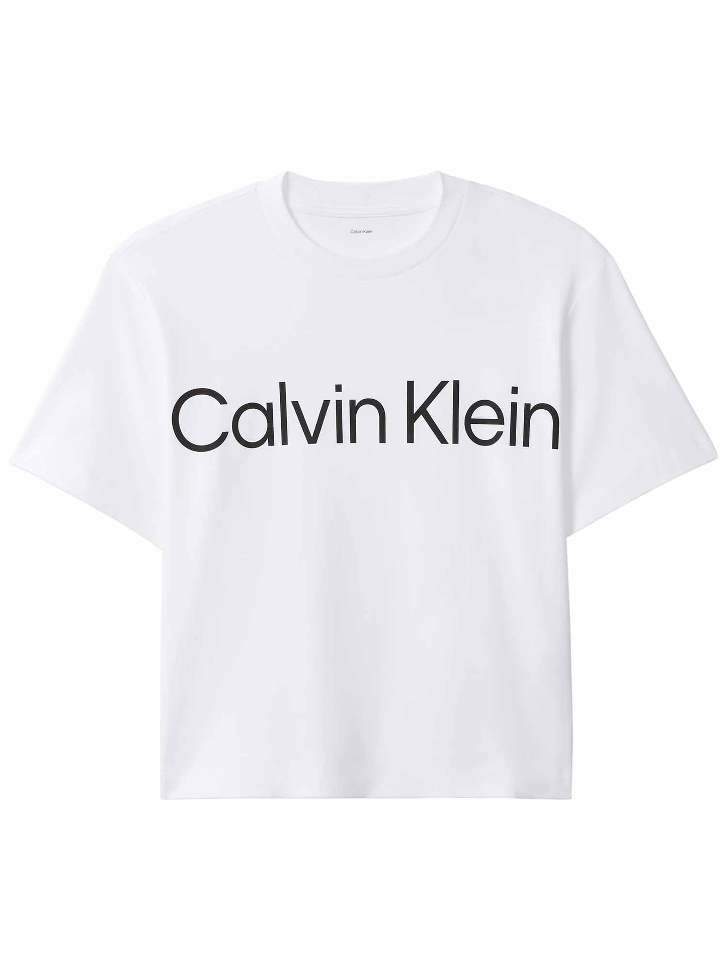 Calvin Klein Ck Boxy Logo Graphic, t-shirt da donna bianca