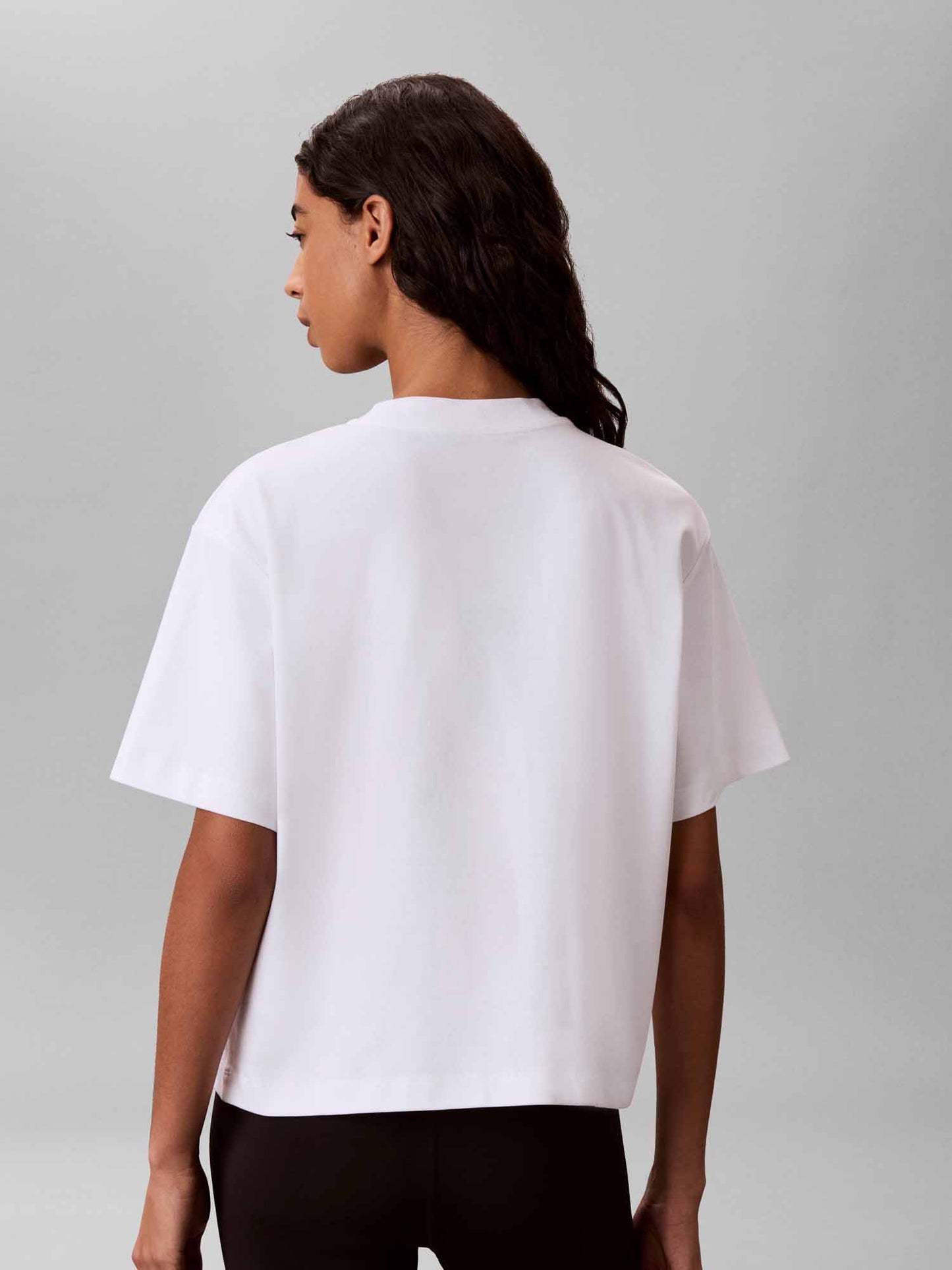 Calvin Klein Ck Boxy Logo Graphic, t-shirt da donna bianca