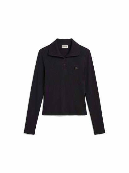 Calvin Klein Label Tneck, t-shirt maniche corte da donna nera