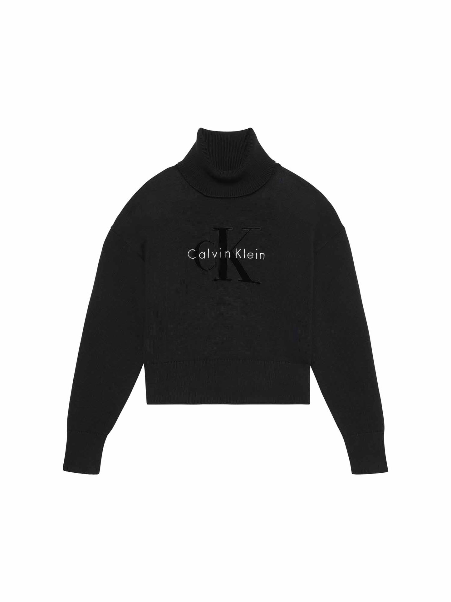 Calvin Klein CK Logo Tneck, maglia da donna nera
