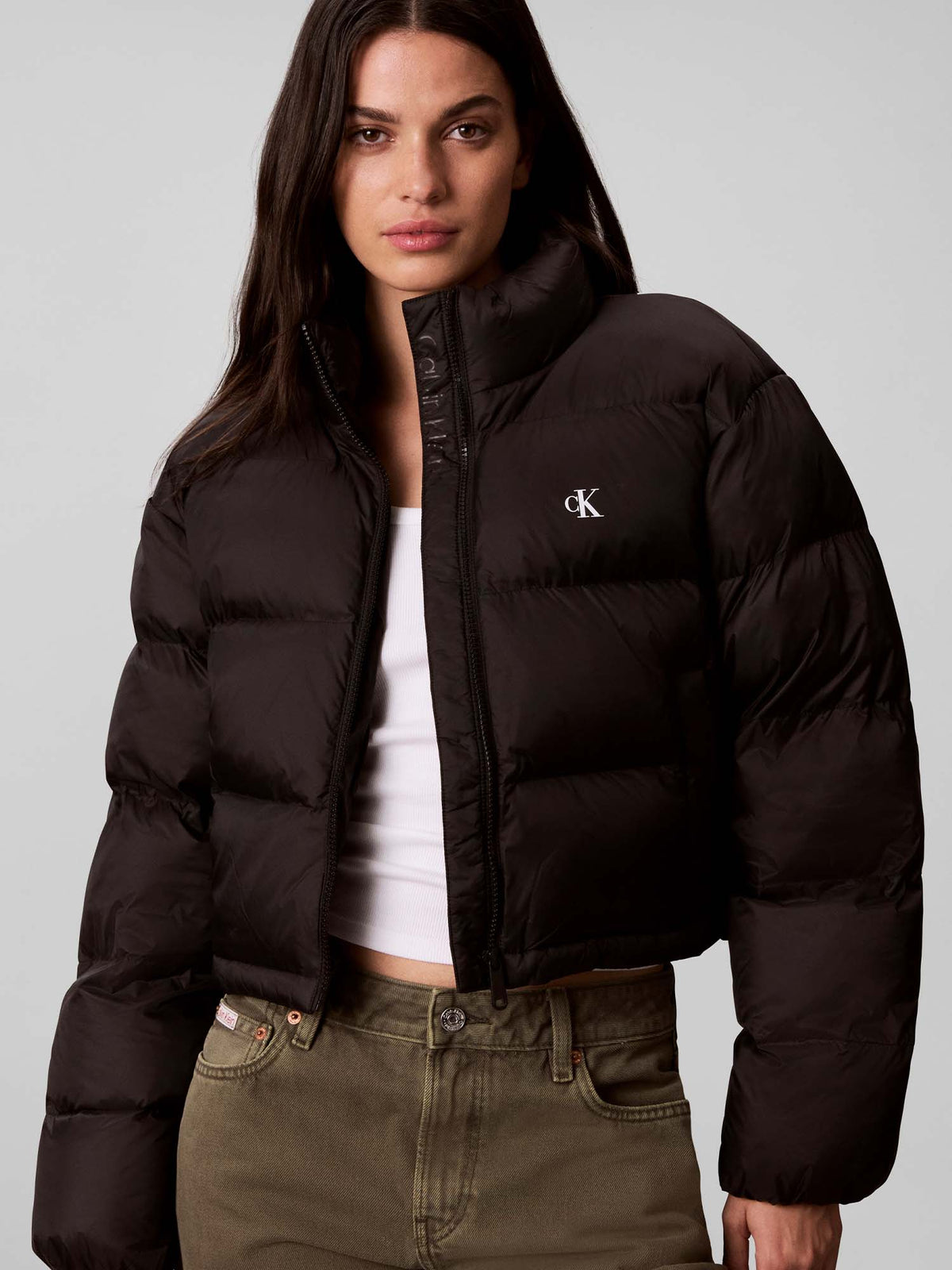Calvin Klein CK Essential Crop, giubbotto da donna nero