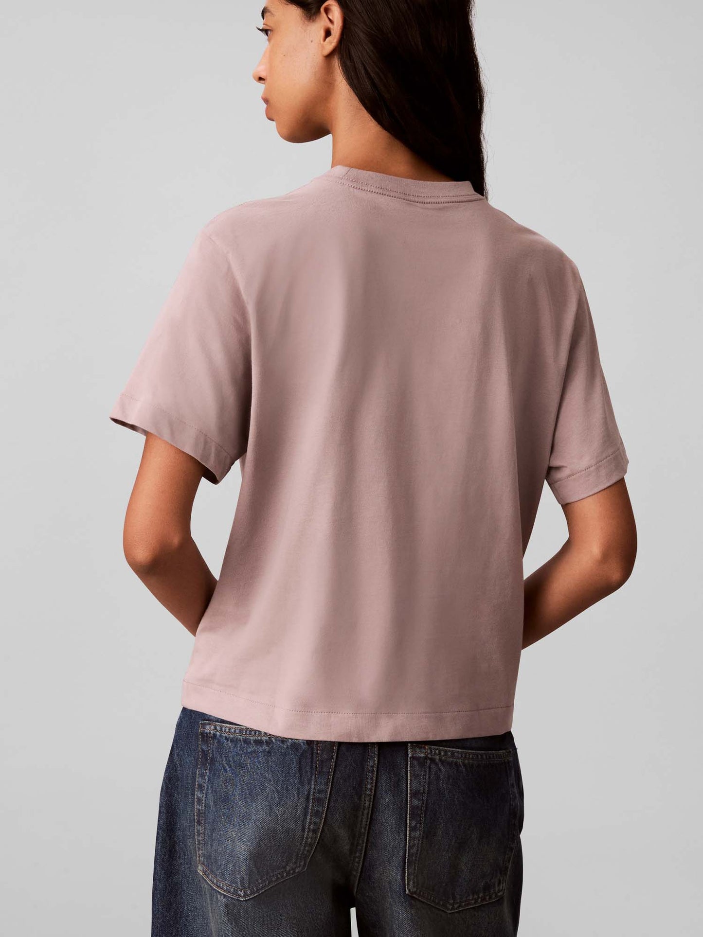 Calvin Klein Ck Boxy Monologo, t-shirt maniche corte da donna rosa