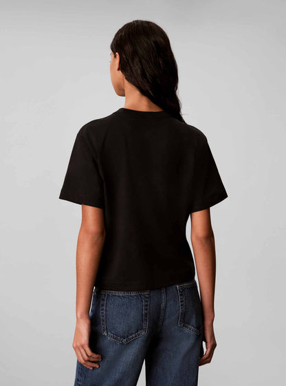 Calvin Klein CK Boxy Monologo, t-shirt maniche corte da donna nera