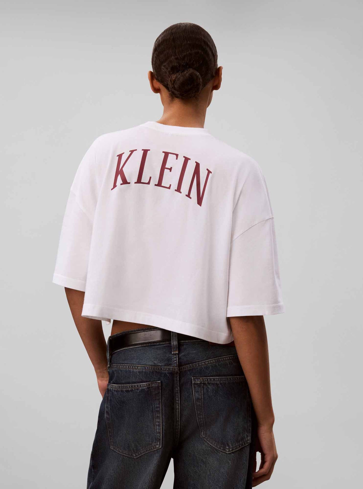 Calvin Klein Ck Boxy Cropped, t-shirt maniche corte da donna bianca