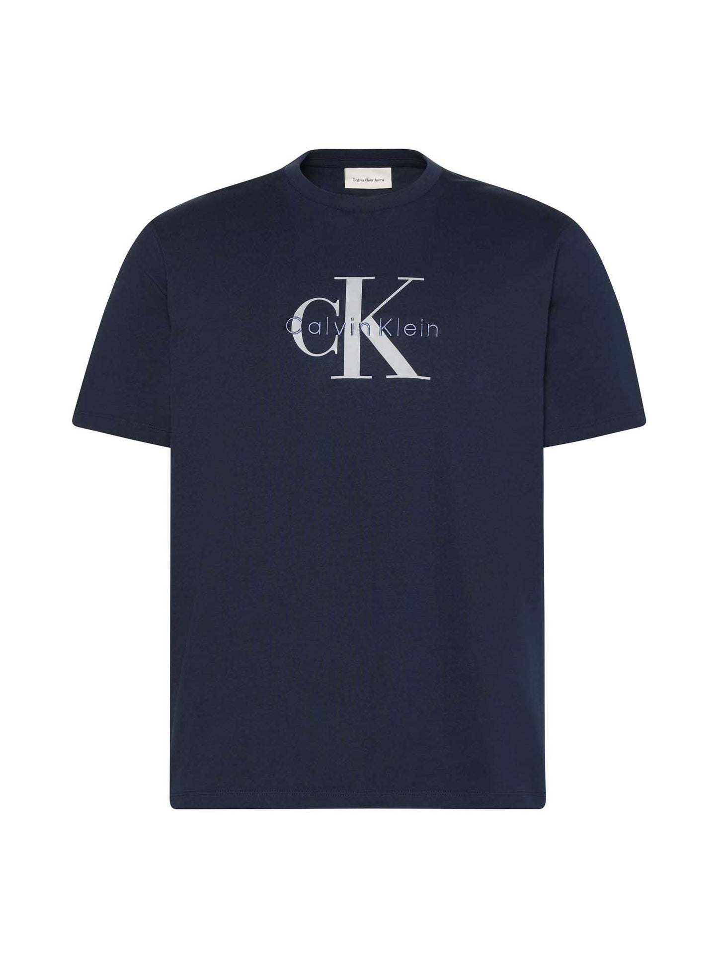 Calvin Klein Jeans t-shirt blu da uomo con logo ricamato