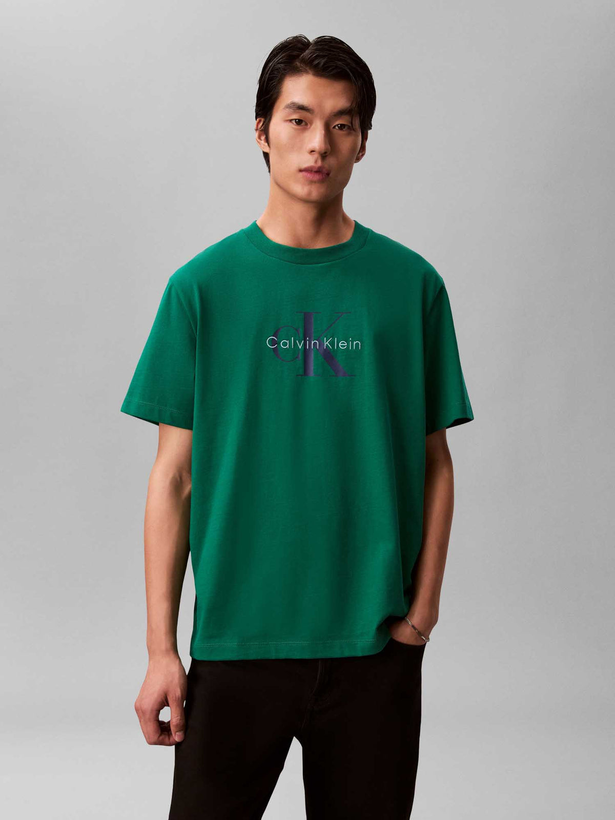 Ck hero monologo tee t-shirt da uomo verde