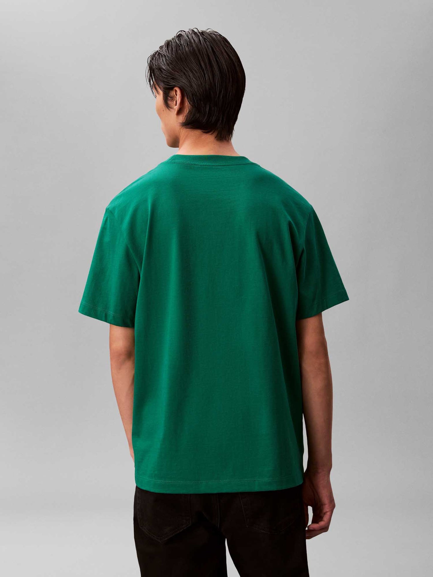 T-shirt verde Calvin Klein Jeans da uomo con logo ricamato