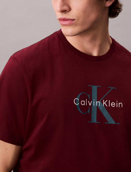 T-SHIRT HERO MONOLOGO TEE CALVIN KLEIN JEANS UOMO BORDEAUX