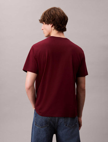 T-SHIRT HERO MONOLOGO TEE CALVIN KLEIN JEANS UOMO BORDEAUX