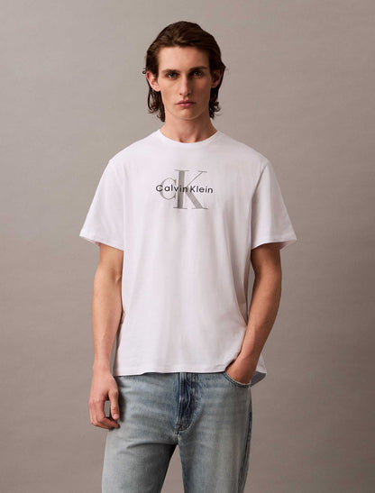 T-SHIRT HERO MONOLOGO TEE CALVIN KLEIN JEANS UOMO BIANCO