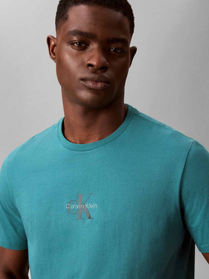 Calvin Klein CK 30S Micro Monolog, t-shirt maniche corte da uomo verde