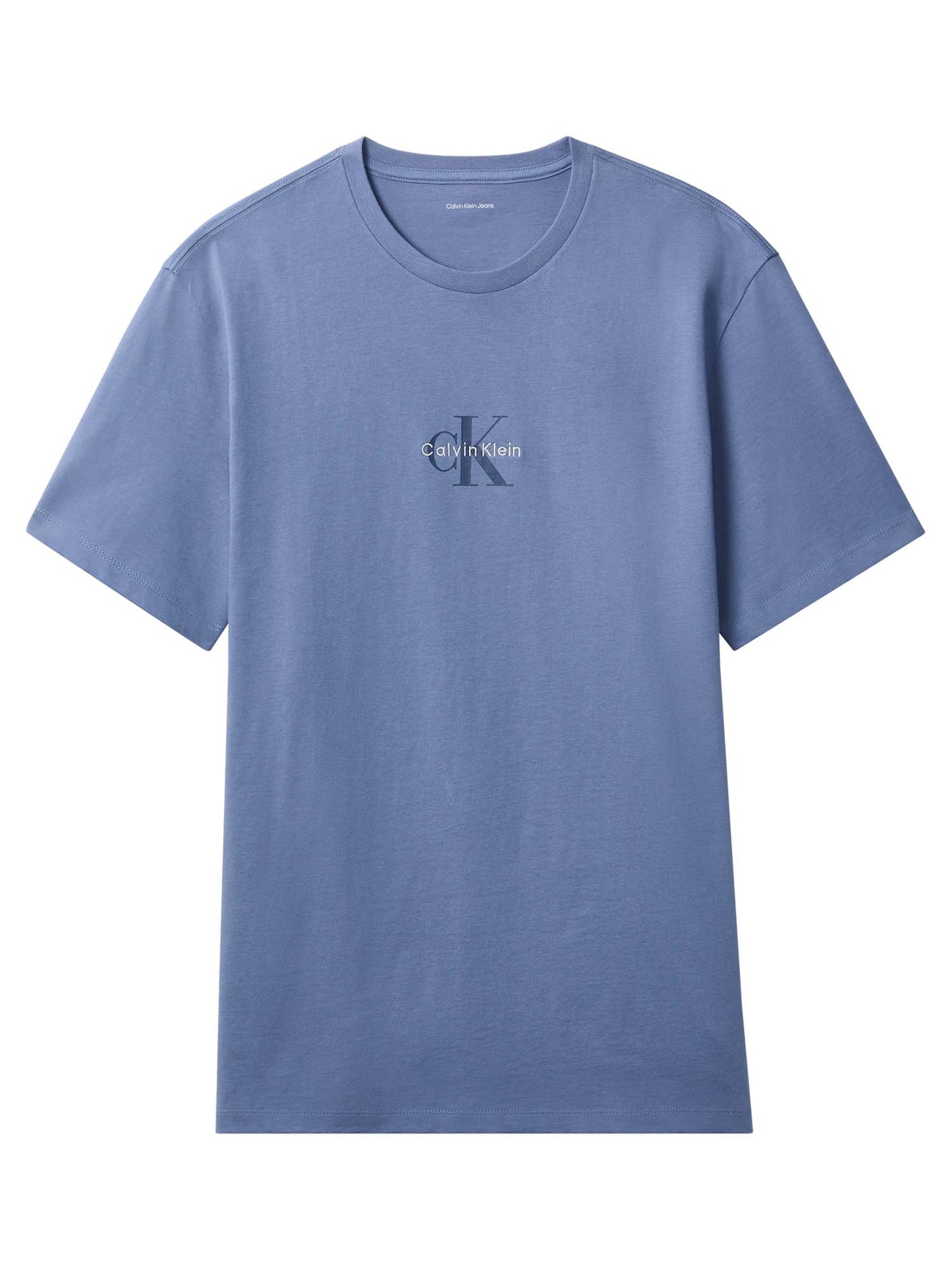 Calvin Klein CK 30S Micro Monolog, t-shirt maniche corte da uomo blu