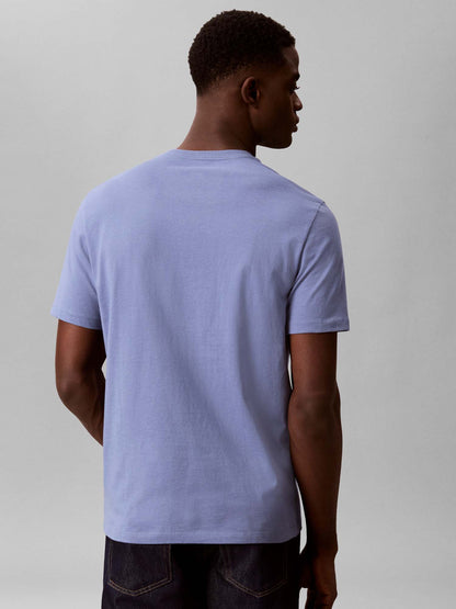 Calvin Klein CK 30S Micro Monolog, t-shirt maniche corte da uomo blu