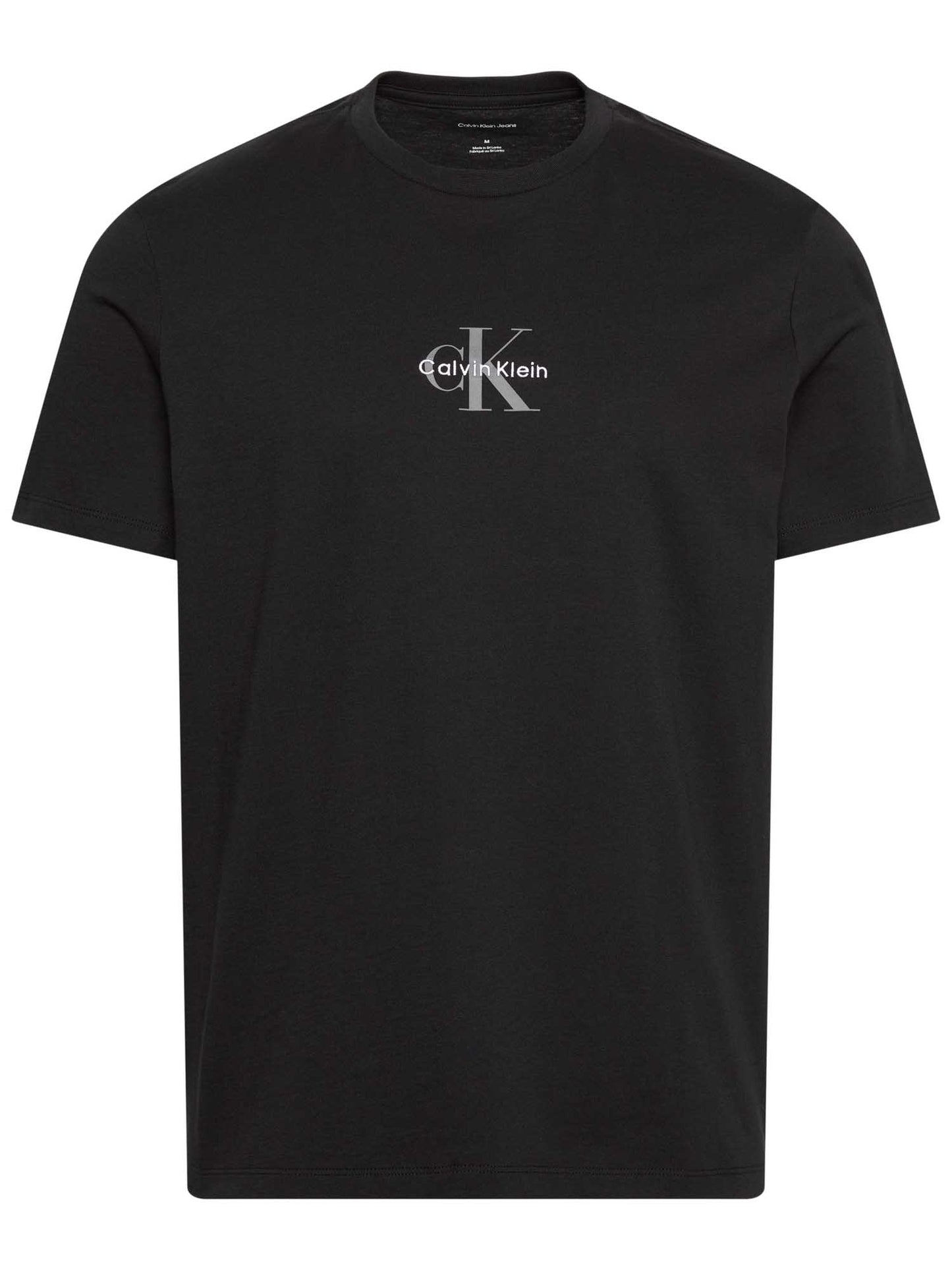 Calvin Klein Jeans t-shirt nera da uomo con monologo minimal