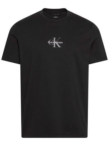Calvin Klein Jeans t-shirt nera da uomo con monologo minimal