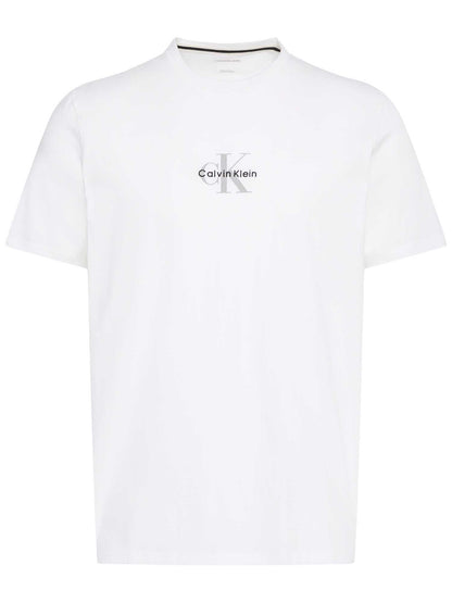 T-shirt da uomo Calvin Klein in cotone bianca con monologo