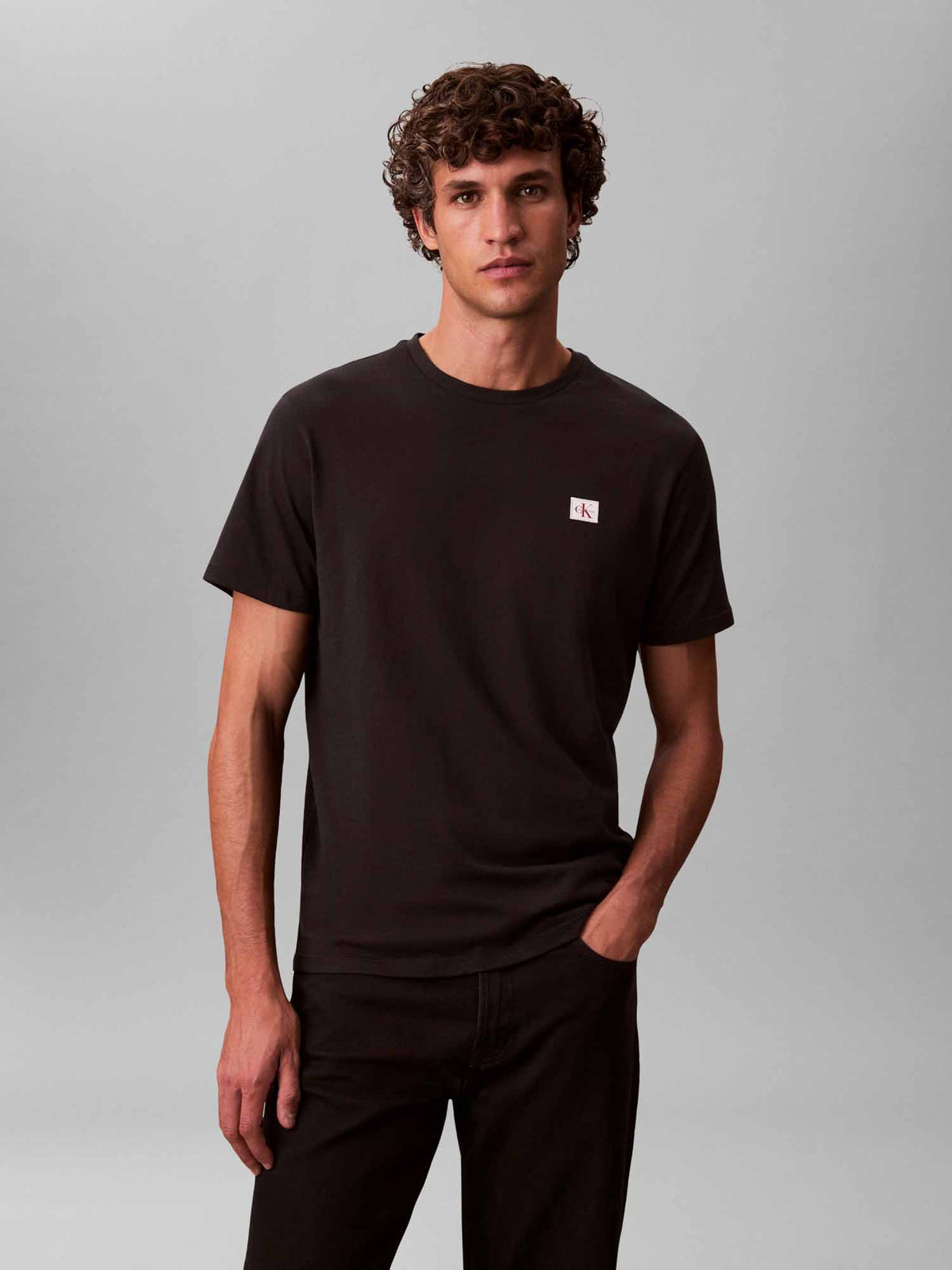 Ck badge 30S jersey t-shirt da uomo nero