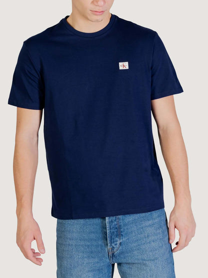 T-shirt blu Calvin Klein Jeans con monogramma da uomo