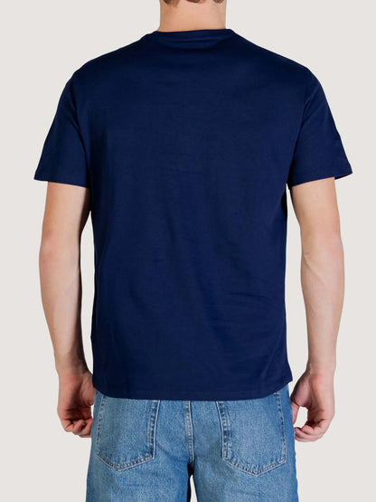 T-shirt blu Calvin Klein Jeans con monogramma da uomo