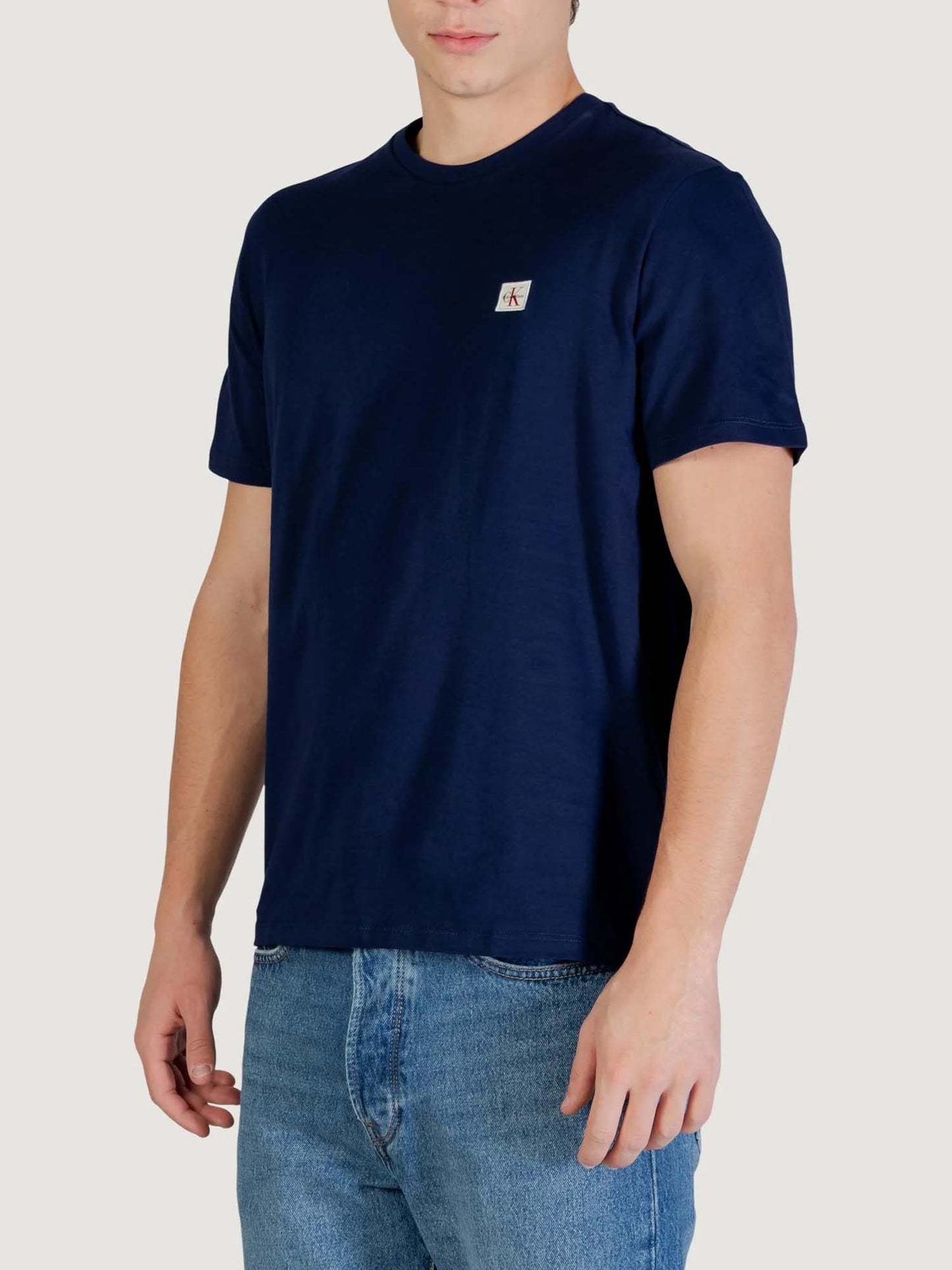 T-shirt blu Calvin Klein Jeans con monogramma da uomo