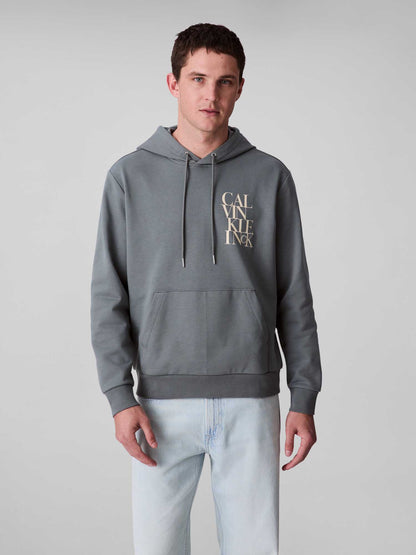 FELPA CON CAPPUCCIO CALVIN KLEIN DA UOMO SALVIA