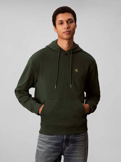 FELPA CON CAPPUCCIO E MONOGRAMMA CALVIN KLEIN DA UOMO VERDE