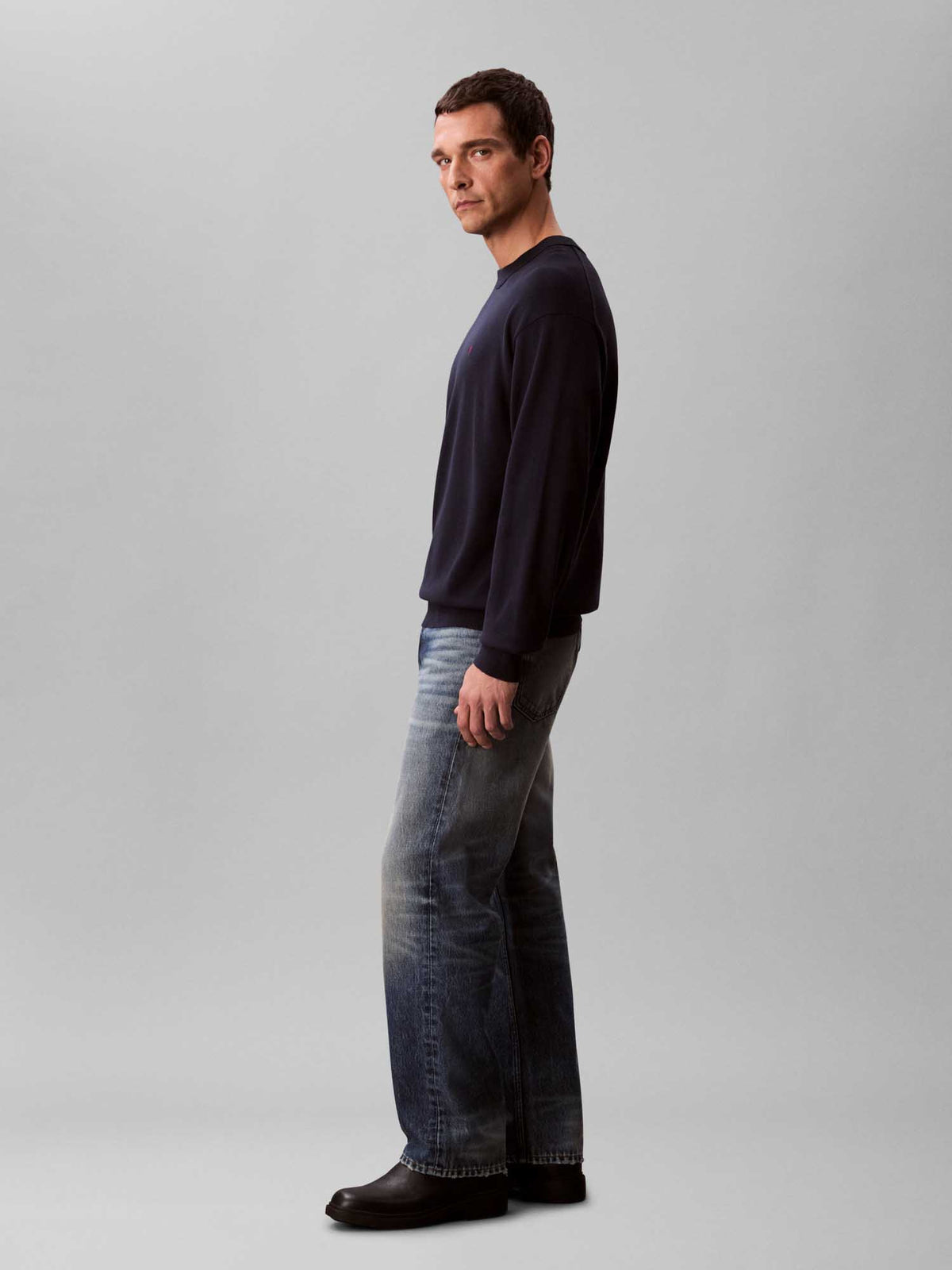 Ck cotton rlx crew maglia da uomo blu