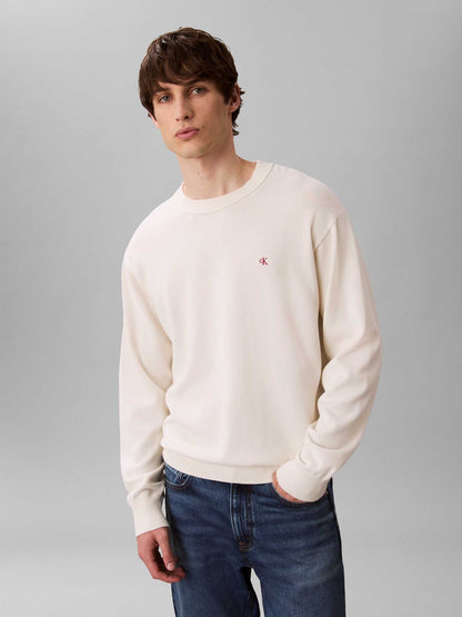 Maglia bianca Calvin Klein Jeans Cotton Crewneck da uomo