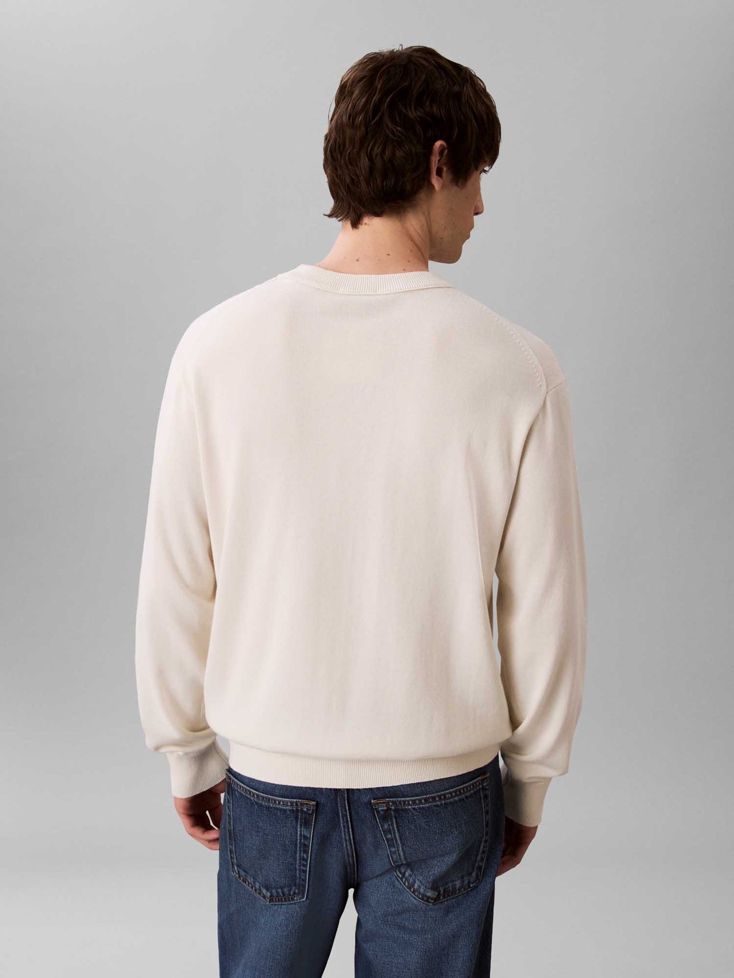 Maglia bianca Calvin Klein Jeans Cotton Crewneck da uomo