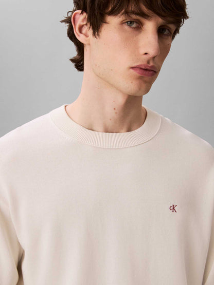 Maglia bianca Calvin Klein Jeans Cotton Crewneck da uomo