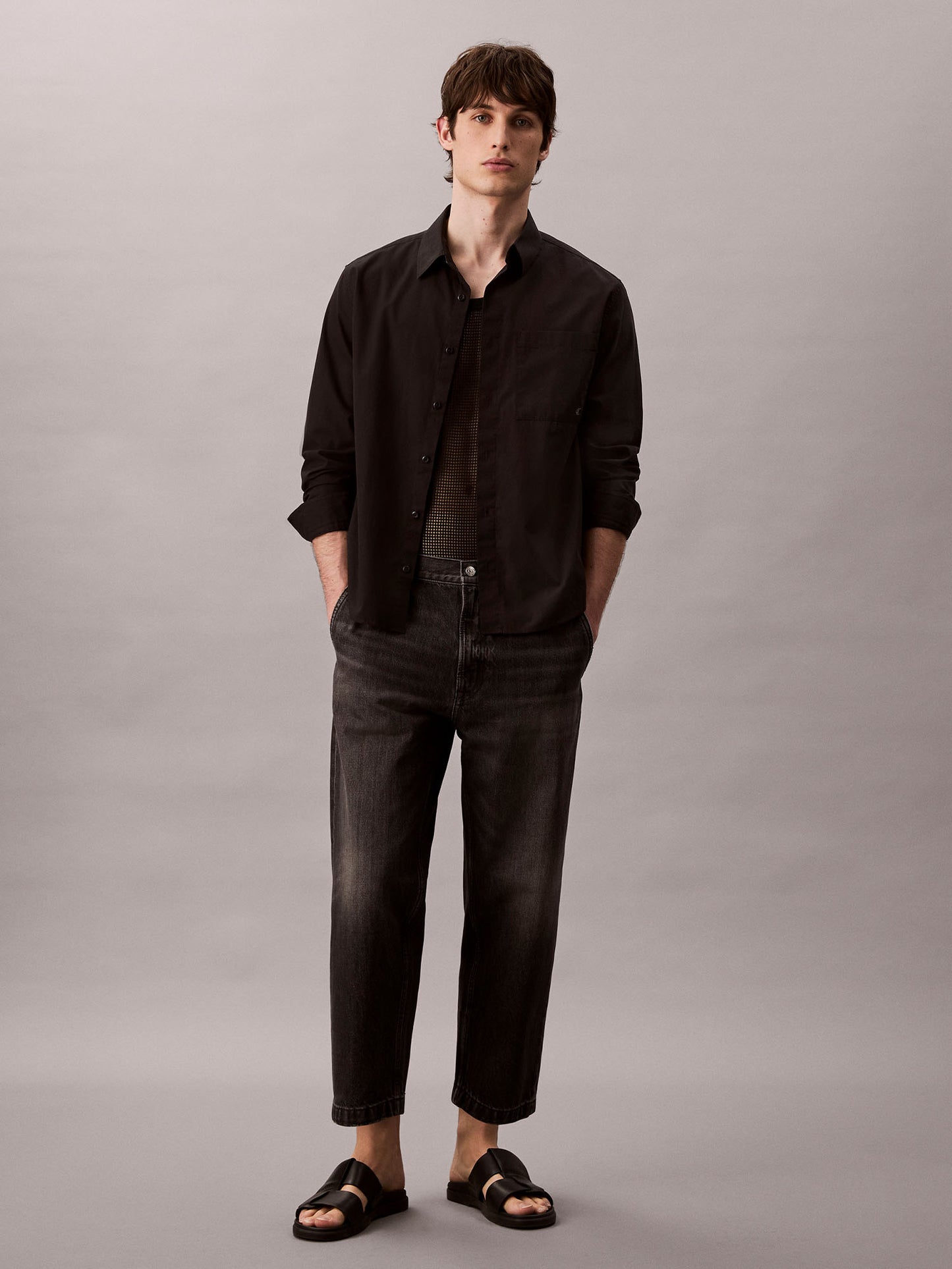 DENIM 90' TAPERED CROPPED CALVIN KLEIN JEANS UOMO DENIM BLACK