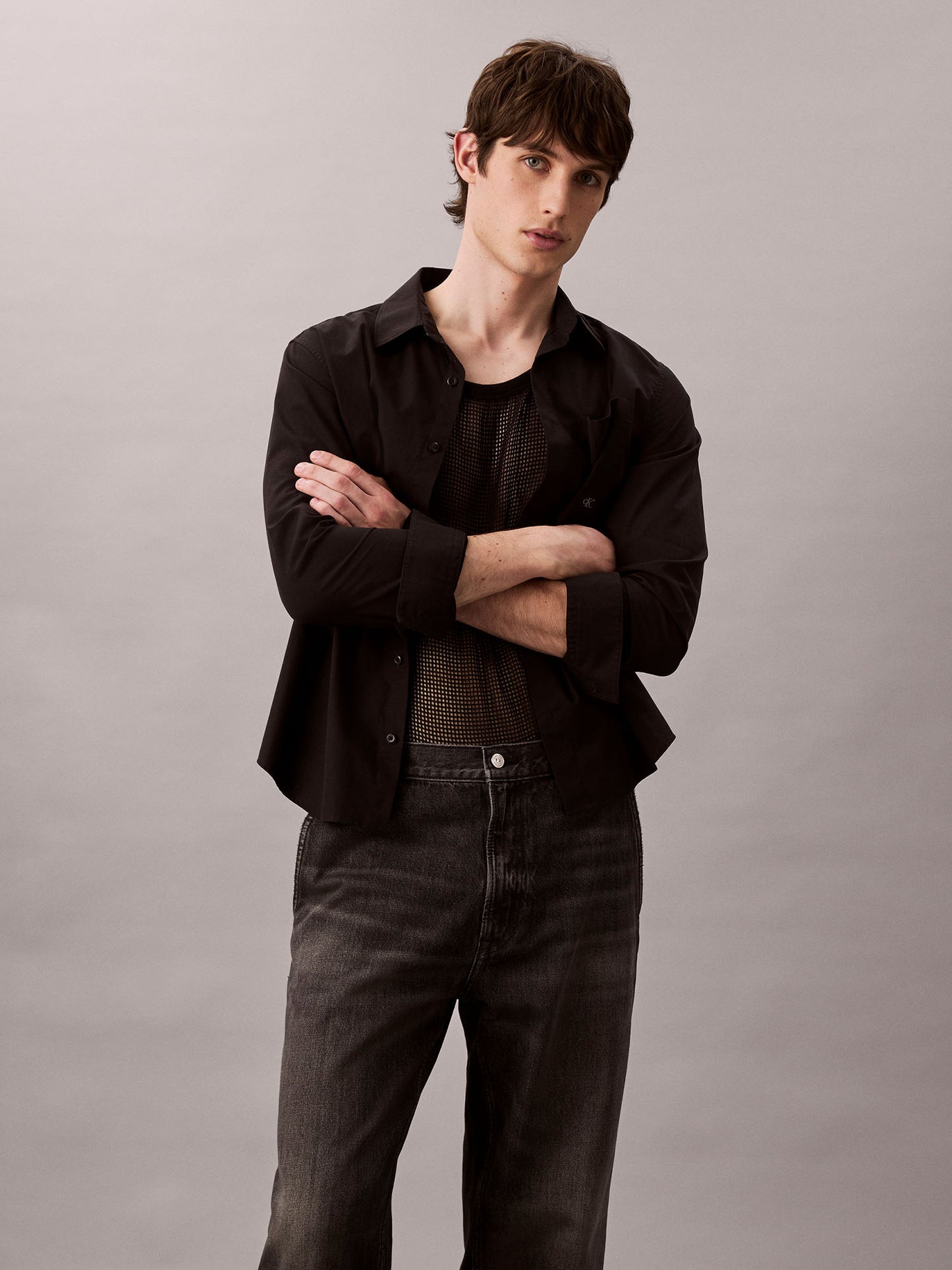 DENIM 90' TAPERED CROPPED CALVIN KLEIN JEANS UOMO DENIM BLACK