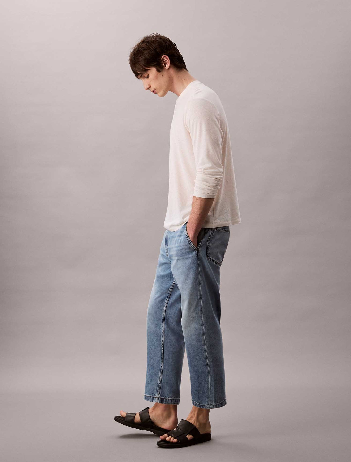 DENIM 90' TAPERED CROPPED CALVIN KLEIN JEANS UOMO JEANS CHIARO