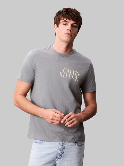 T-SHIRT GIROCOLLO CALIN KLEIN JEANS DA UOMO GRIGIO