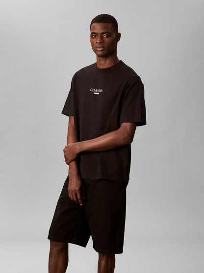 T-shirt nera Calvin Klein con logo grafico da uomo