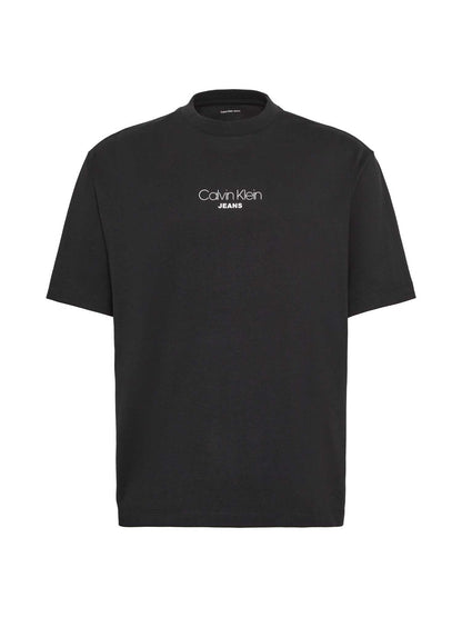 T-shirt nera Calvin Klein con logo grafico da uomo
