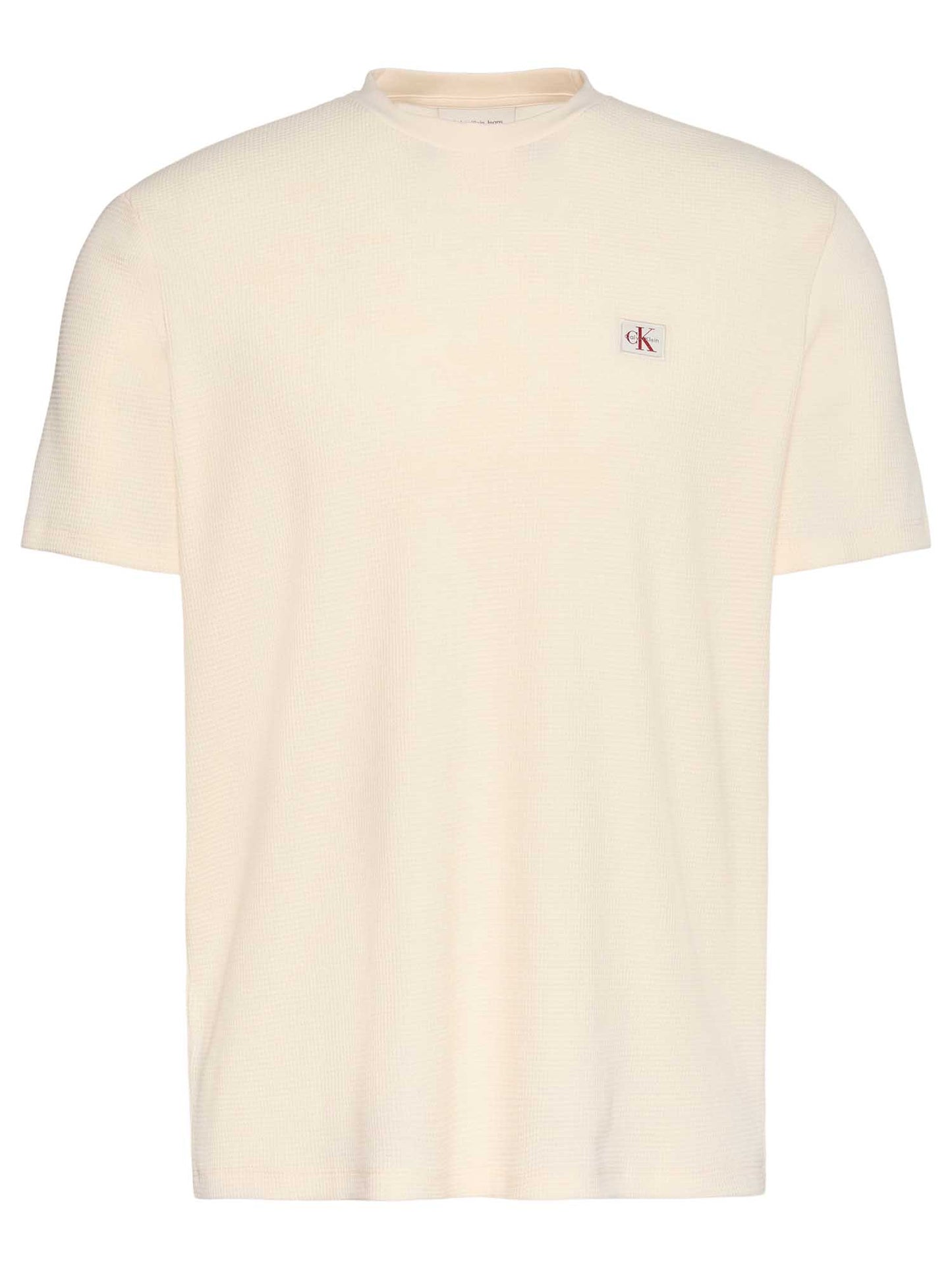 T-shirt a maniche corte panna Calvin Klein Jeans da uomo