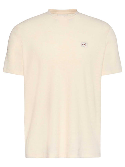 T-shirt a maniche corte panna Calvin Klein Jeans da uomo