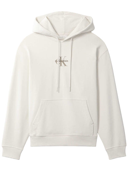 Felpa beige Calvin Klein Monogram con cappuccio da uomo