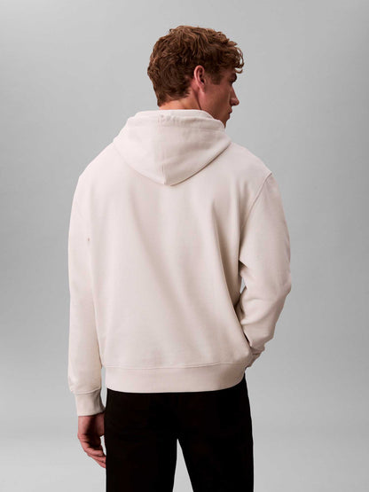 Felpa beige Calvin Klein Monogram con cappuccio da uomo