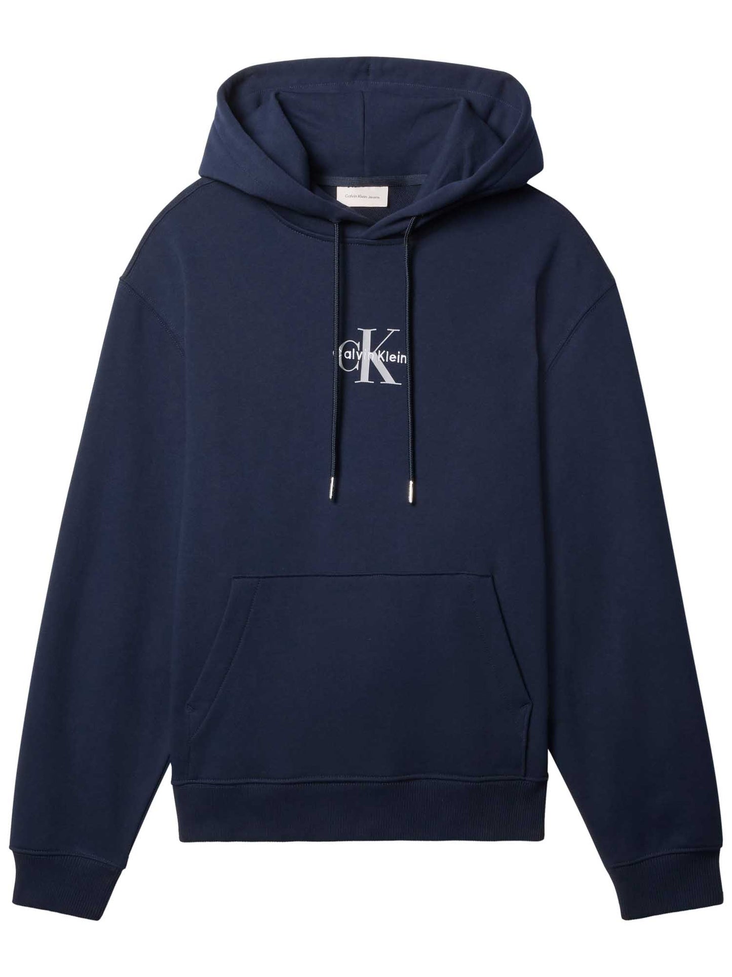 Felpa blu con cappuccio e monogramma Calvin Klein da uomo