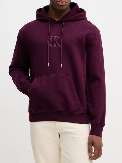 FELPA CON CAPPUCCIO E LOGO CALVIN KLEIN DA UOMO VIOLA