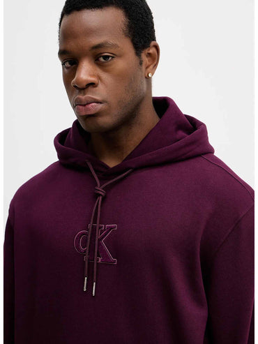FELPA CON CAPPUCCIO E LOGO CALVIN KLEIN DA UOMO VIOLA