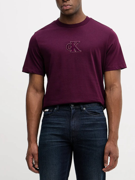 T-SHIRT CON LOGO 3D CALVIN KLEIN JEANS DA UOMO VIOLA